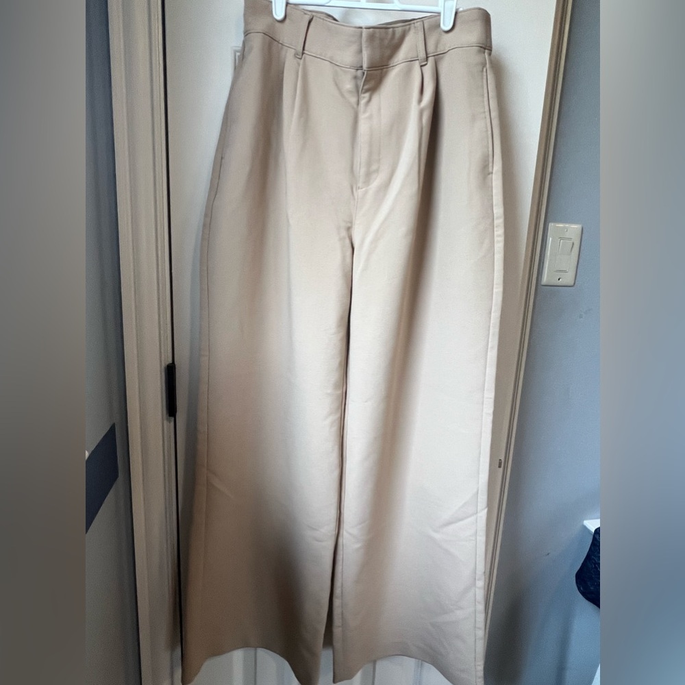 Abercrombie and Fitch tan wide leg trousers